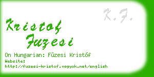 kristof fuzesi business card