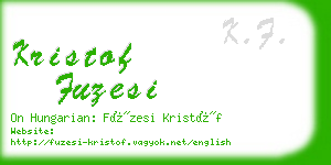 kristof fuzesi business card